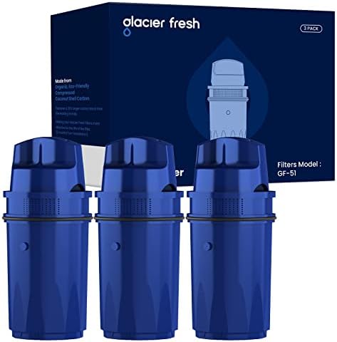 GLACIER FRESH CRF-950Z Pitcher Water Filter, Replacement for PUR CRF-950Z, PPF900Z, PPF951K, PPT700W, CR-1100C, DS-1800Z, Compatible with All PUR Pitchers and Dispensers System (Pack of 3)