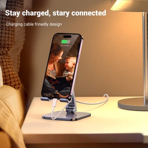 Ugreen Phone Stand Desk Cell Phone Holder Stand Stable Angle Adjustable Foldable Office Tabletop Aluminum Compatible With Iphone 14 Pro Max Plus 13 Pro Max 12 11 Samsung Galaxy S23 Ultra, 7.9 In #TOP2