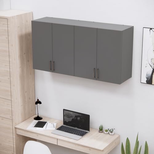 Image of SPECIALITY PANELS 4 Door Modular Wall Mounted Kitchen Cabinet with Adjustable Shelf Space Saving Storage Unit Durable Engineered Wood Cupboard for Kitchen Living Room Utility Organizer Furniture