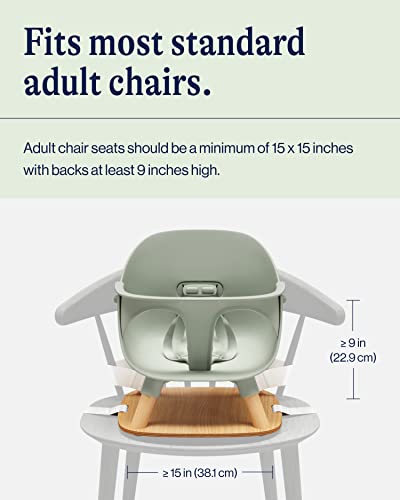 Lalo The Booster Seat For Babies & Toddlers, Children's Booster Seat, Easy To Clean Five-Point Safety Harness & Durable Non-Toxic Plastic Seat & Belly Bar - Sage #TOP3