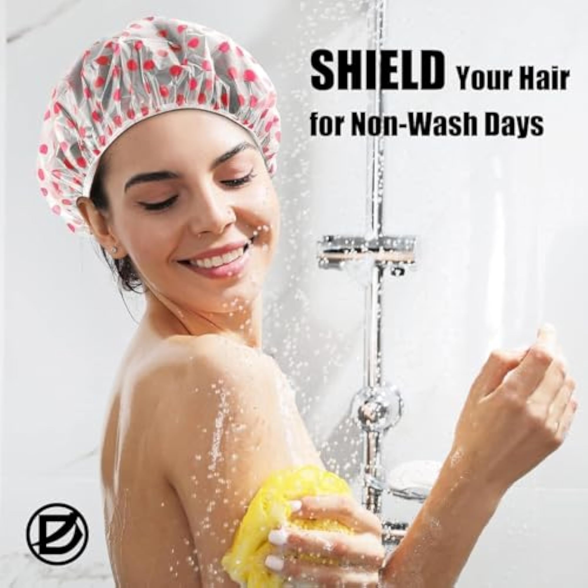 Shower Cap Set of 10 for Women, Reusable Waterproof