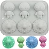 AIBOYA 6 Cavity Aliens Silicone Candy Molds Flying Saucers Chocolate Mold For Candy Chocolate Cake Decoration