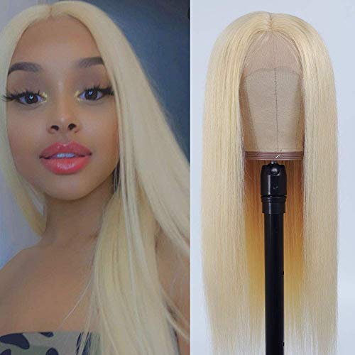 FELICIA Hair 613 Lace Front Wig Human Hair Wigs For Women, 13x4 Brazilian Virgin Hair Straight Lace Front Wigs Pre Plucked With Baby Hair Blonde Colored (30 Inch, 613 Straight 13x4 Lace Front Wig)