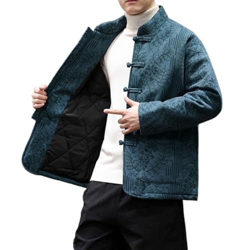 Men's Winter Chinese Style Cotton Padded Coat, Retro Warm Tang Suit Jacket