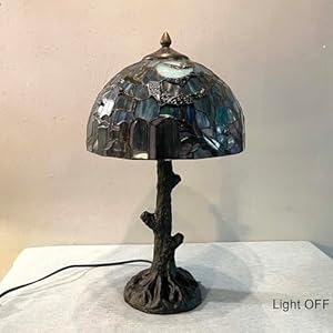 Bieyel10971tiffanystylestainedglasstablelampgothicgraveyardscenewithbatsfullmoonandtombstonedesigndarkblue12wx21hinch Urban Country Home Decor Bieye l10971 tiffany style stained glass table lamp gothic graveyard scene with bats full moon and tombstone design dark blue 12wx21h inch urban country home decor