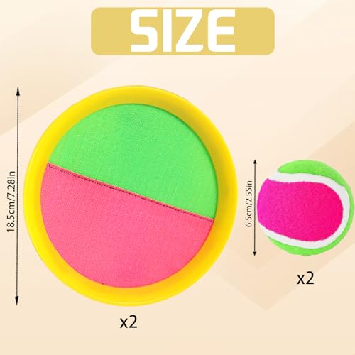 YOUYIKE Outdoor Klettballspiel für Kinder, 2 Paddel und 2 Bälle, Spaß im Freien Spiel Fangball-Spiel, Draußen Strand Spielzeug Spiele 2 3 4 5 6 7 8 9 10 Jahre Mädchen Jungen Junge Ostern Geschenke