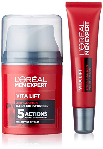 L'Oreal Paris Men Expert Gift Set for Men, Get Better With Age Anti-Ageing Duo: Vitalift Moisturiser and Eye Cream, 0.278 kg