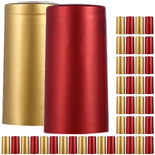 Image of NUOBESTY Heat Shrink Caps for Wine Bottles 100 Pcs Flexible Pvc Sealing Film Fits 1.30In Mouth Diameter Wine Bottle Shrink Sleeves for Home Cellars Diy Bottling and Preservation