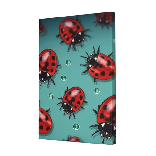 Toile coccinelle rouge fond bleu impression HD tableau salon