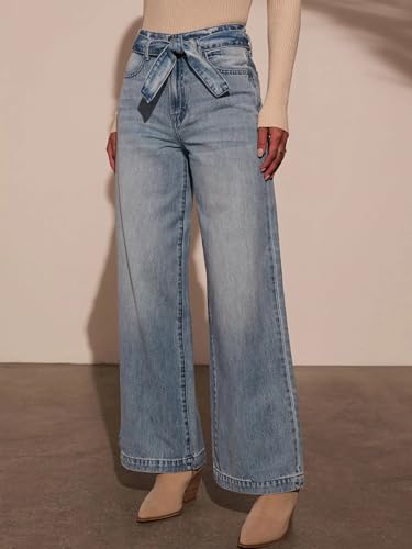 Conshvi Women's Wide Leg Boyfriend Jeans Straight Leg Denim Pants High Waisted Baggy Jeans Casual Loose Jeans2