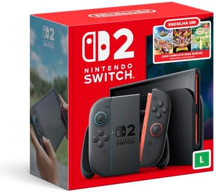 Bundle Nintendo Switch 2: Escolha Seu Jogo - Modelo Nacional de T...