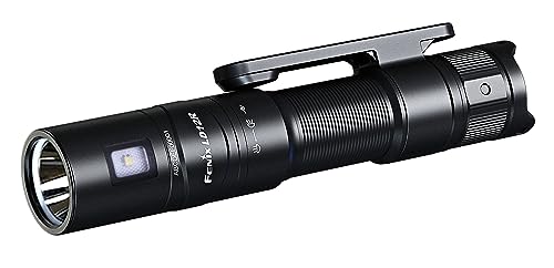 fenix LD12R, Rechargeable Dual Light Source LED Torch, 600 Lumen Spotlight, 100 Lumen Side Floodlight, 186m, 16 Hrs Max, Magnetic Pocket Clip, AA Compatible, IP68, Black