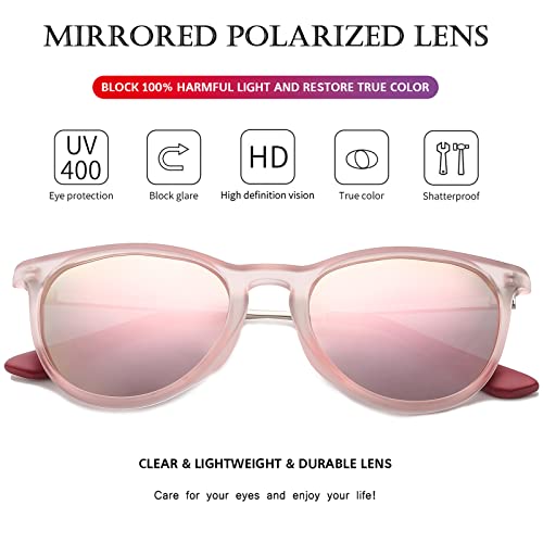 Poraday Polarized Kids Sunglasses For Little Girls Boys 100% Uv-400 Protection Suitable Children Age 3-9 (Pink Frame/Pink Mirrored) #TOP2