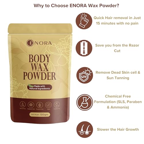 Image of ENORA Ndia'S First Bas /Barium Sulfide Free Herbal Hair Removal Wax Powder Safe For Face, Body & Bikini,Women,1 Count