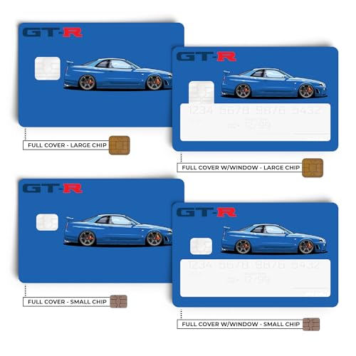 R34 GT-R Credit Card Skin Debit Card Stickers for Key, Debit, Credit, Bank Card 4PCS Card Skin for Adults2