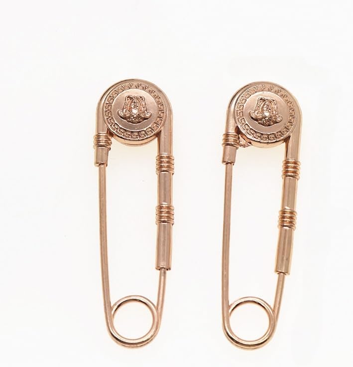 10pcs 73×22mm Large Safety pin, Vintage Gold Medusa Lion Head Brooch, for Clothes Fixing pins Crafts