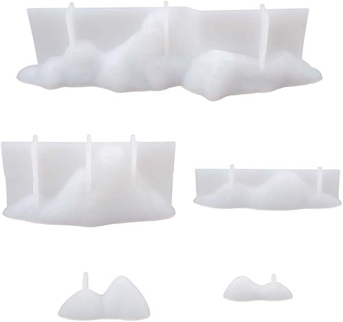 Miniatura 5 de FUNSHOWCASE - Juego de moldes de silicona de resina epoxi de montaña, diseño de paisaje de Diorama, rocalería, pisapapeles, arcilla polimérica, 5