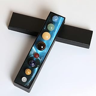 Mafagwre Eight Planets Gem Stones Planets Decorations Solar System Handmade Desk Decorations Crystals Balls Creative Gift