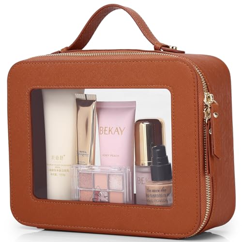 Pinkmik Clear Makeup Bag, (Brown, L)
