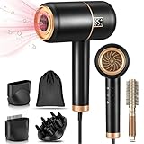 Ionic Hair Dryer, VLISBO 1875W Hair Blow Dryer Intelligent Temperature Heat & Wind Speed Settings...