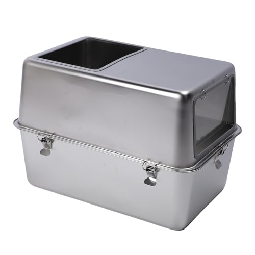 Caja de arena para gatos acero inoxidable grande miniatura 4