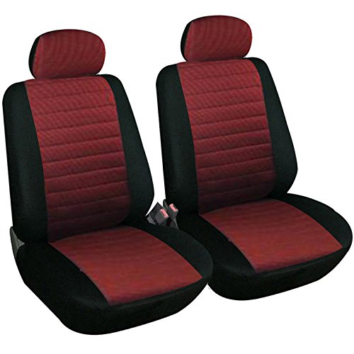 eSituro 2er Sitzbezüge Auto Autositzbezüge Vorne Autositzbezug für Auto Schonbezug Schoner aus Polyester Rot