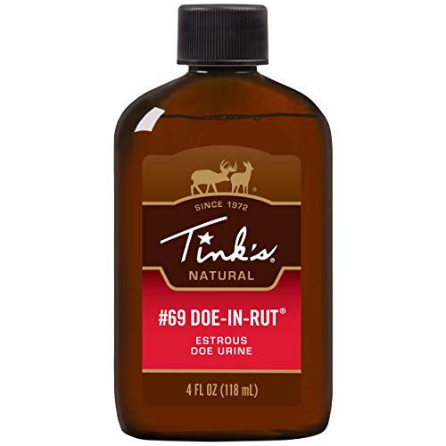 Tink’s 4 oz. #69 Doe-in-Rut Buck Lure & Scent Sponges Combo Pack | 100% Natural Deer Urine, Deer Hunting Accessories, Deer Attractant | Easy to Use Squirt Top, Key Hole Sponges