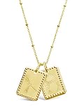 Sterling Forever - Zodiac Tag Pendant Necklace - 14K Gold Plated & Rhodium Plated Brass - Statement