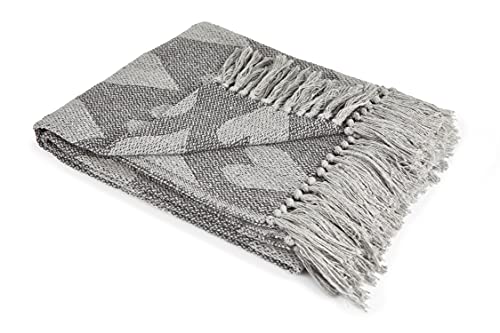 Emma Barclay Heart - Recycled Cotton Throw With Heart Design In Grey - 70x100 (178x254cm)