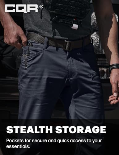 Image of CQR Men's Flex Stretch Tactical Pants, Water Resistant Ripstop Cargo Pants, Lightweight EDC Outdoor Work Hiking Pants
