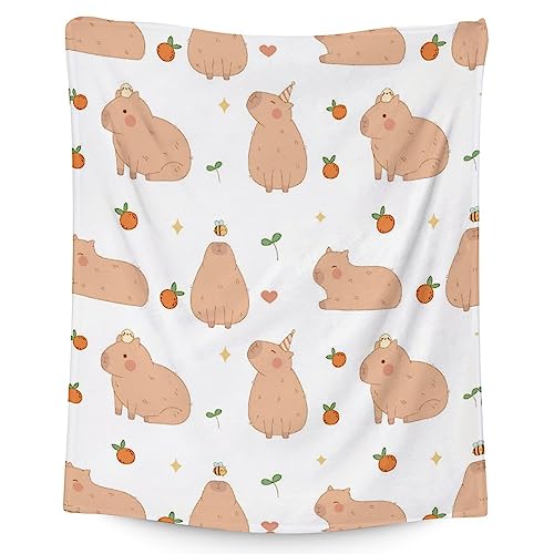 Blanket Gifts - 50"x60" Cute Throw for Boys, Girls - White Soft Fuzzy Blankets for Bed, Couch & Living Room