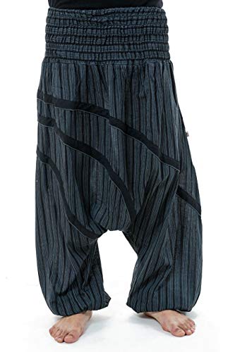 FANTAZIA Sarouel Large Elastique Grande Taille Homme Stripes - Taille Unique Gris