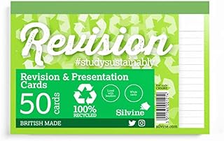Silvine Luxpad Revision A6 Recycled Flash Cards - Lined (50 Cards) White