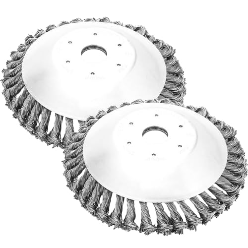2個 草刈り機 替え刃、草刈り刃、草刈用 チップソー、草刈り機 ワイヤー 回転式鋼線雑草ブラシヘッド、除草ホイール、雑草ブラシヘッド、ワイヤーホイール、外径200mm×40T 刃数、簡単取り付け、雑草クリーニングツール、ガーデンアクセサリー、トリマーアクセ