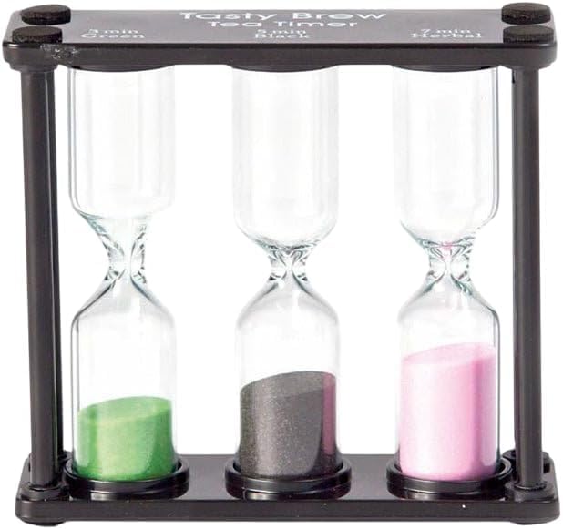 Tasty Brew Tea Timer - Forma de Reloj de Arena de 3, 5, 7 Minutos para una infusión de té Elegante Reloj de Arena para té Suelto y bolsitas de té