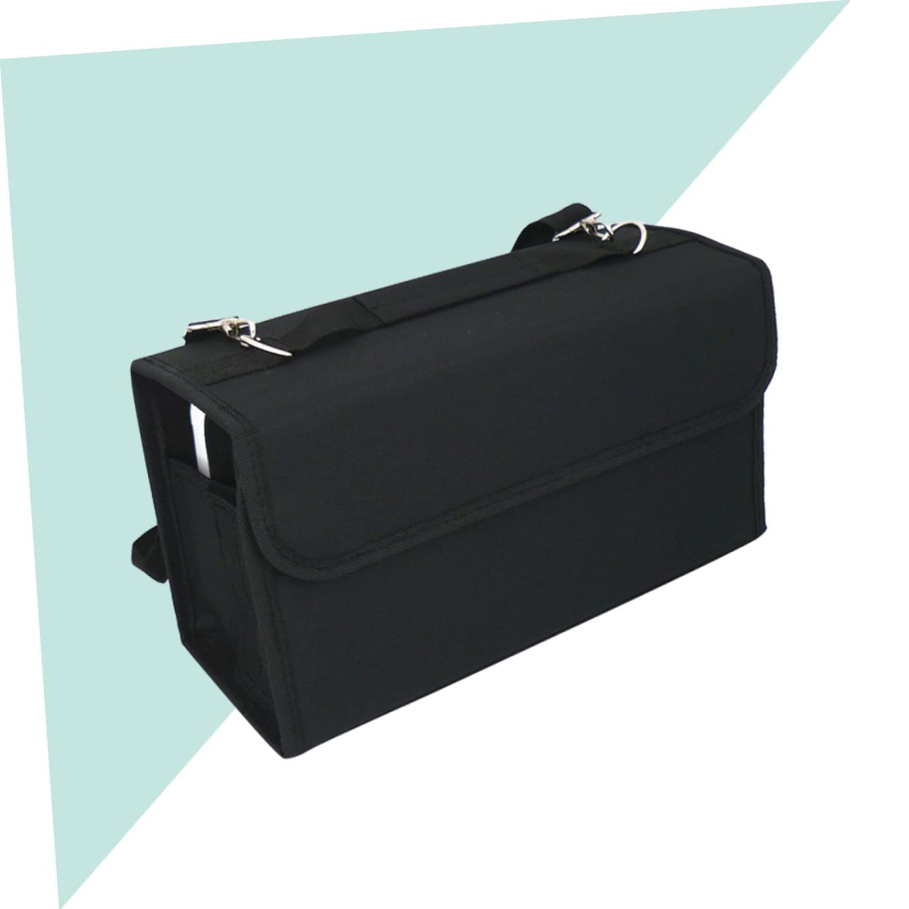 STOBOK Custodia Robusta in Nylon Per Pennarelli Con 80 Scomparti Borsa Con Cerniera Tracolla Custodia Per Pennarelli Di Facile Accesso Nera