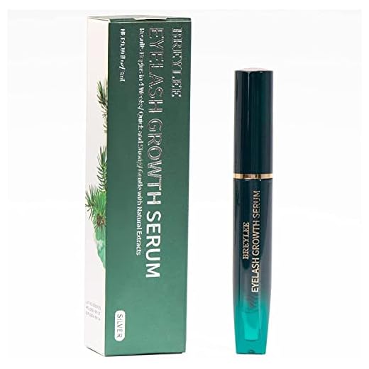 BREYLEE Eyelash Growth Solution Silver - Fuller & Longer Looking Eyelashes, Lash Enhancing Serum for Natural Lashes or Lash Extensions & Brows, Vegan & Cruelty-Free (3ML/ 0.1 Fl. Oz)