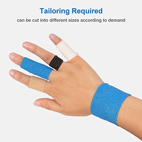 6 Rollen Selbsthaftende Bandage Hund Vet Wrap Pet Selbstklebender Verband 5cm x4,5 m Cohesive Bandages Haftbandage Elastische Binde Fixierbinde für Katze Hund Pferd Finger Kohäsive Bandage (Schwarz)