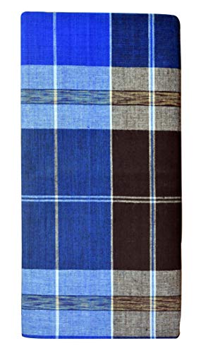 Image of BlueLeaf Men's Cotton Multi Color Lungis (Set of 3)