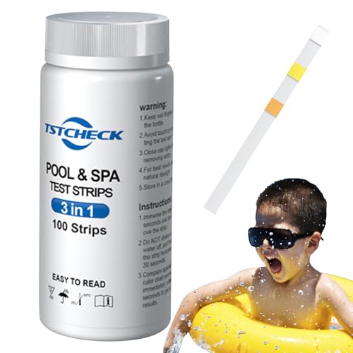 Tiras de prueba de piscina y spa, tiras de prueba de piscina - Tiras de agua de 100 ph para piscina | Suministros de pruebas de spa rápidos y precisos de natación para el de pH, cloro, alcalinidad tot