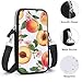 Fashion Crossbody Mobile Phone Bag, Portable Cell Phone Shoulder Bag, Watercolor Tropical Peach Leaves Flowers Smartphone Bag With Adjustable Strap