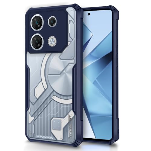 Image of Pikkme Infinix GT10 Pro 5G Back Cover | Crystal Clear Transparent Back | Ultra Hybrid | Full Camera Protection | Raised Edge | Bumper Back Case (Blue)