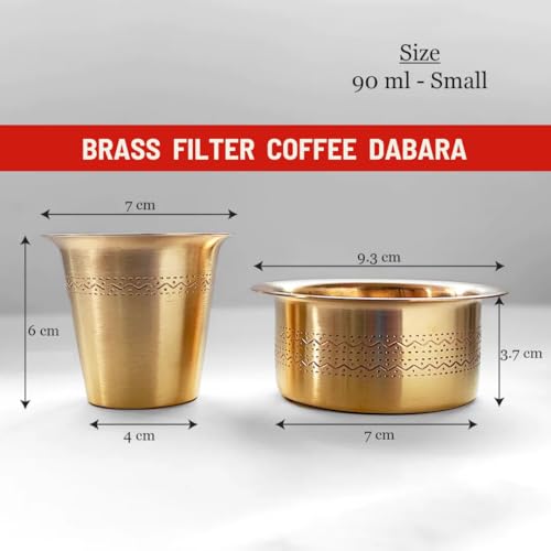 Image of Toffee Coffee Roasters- South Indian Filter Coffee Gift Set | Filter Coffee (200 gms) + Brass Filter Maker + Brass Filter Dabara