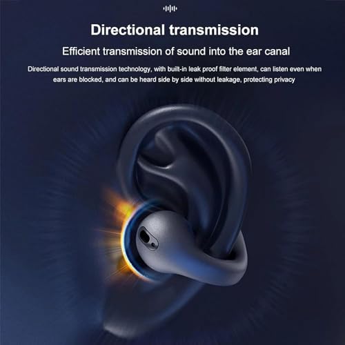 Clip on Earphone, 30 Hours of Playtime True Wireless Headphones, Bone Conduction Bluetoothh Clip on