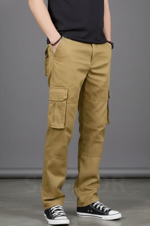 Image of Samfor Cargo Pant for Men - Cotton Cargo for man, Multi-Pocket Design for Outdoor, Work Wear & Casual Trouser