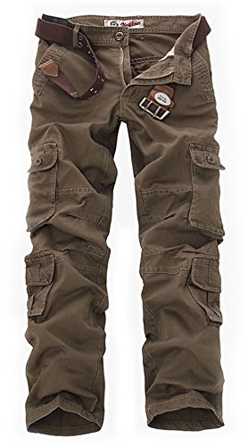 ZOOB MILEY Men's Causal Cargo Pants Camouflage Tactical Trousers Coffee Tag 31