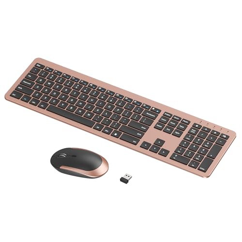 seenda Wireless Keyboard and Mouse Combo, Rechargeable Quiet...