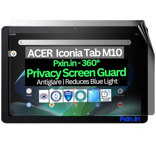 Image of Pxin Tablet Privacy Guard compatible with ACER Iconia Tab M10 | Screen protector | Anti-Glare | Blue light filter | 360 degree Anti Spy | Eye Protection
