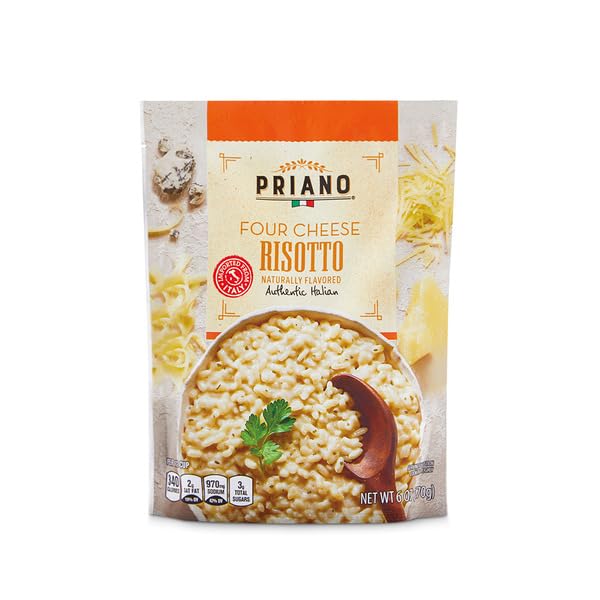 Miniatura 4 de Paquete variado de Risotto Priano Cuatro queso, champiñones, ajo asado 6 onzas, (paquete de 3, 18 onzas) Auténtico italiano, con sabor natural,