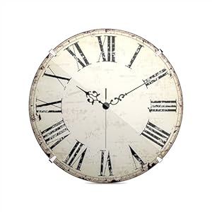 Mebus Vintage Wanduhr mit römischen Ziffern I ohne Tickgeräusche Dank präzisem Quarzuhrwerk I Abdeckung aus Kuppelglas I 20 cm klein, Antik